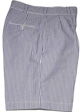 Brooks Brothers Genuine Seersucker Shorts Blue White Stripes ACTUAL SIZE 30